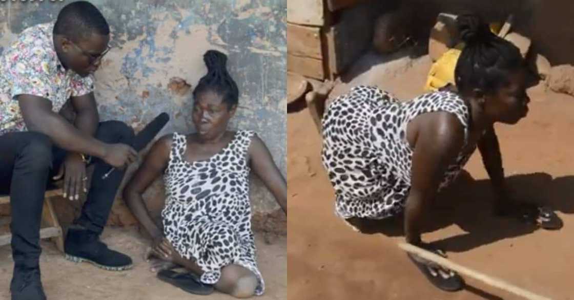 Meet 45 year old Ghanaian mom of 3 who has been walking with her knees for 43 years Meet 45 year old Ghanaian mom of 3 who has been walking with her knees for 43 years
