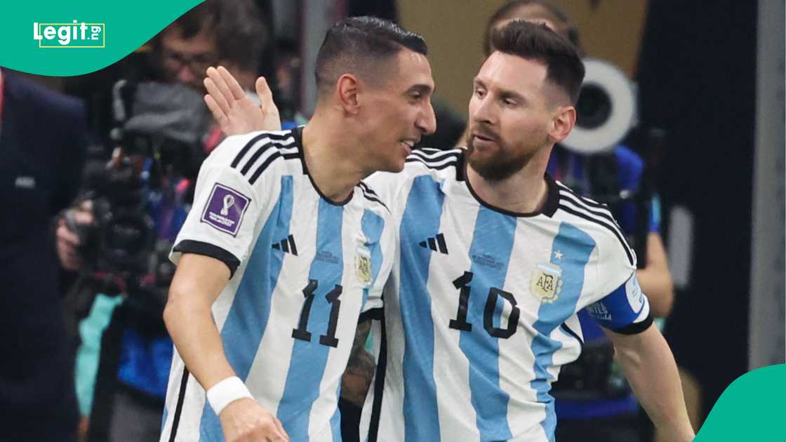 Angel Di Maria, Lionel Messi, Argentina, 2022 FIFA World Cup, Qatar.