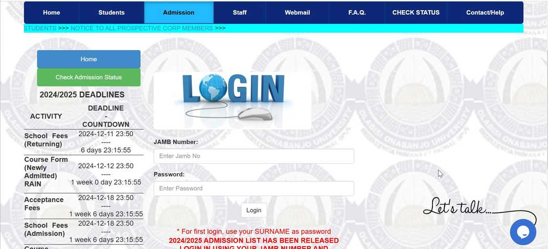 Olabisi Onabanjo University portal Olabisi Onabanjo University portal