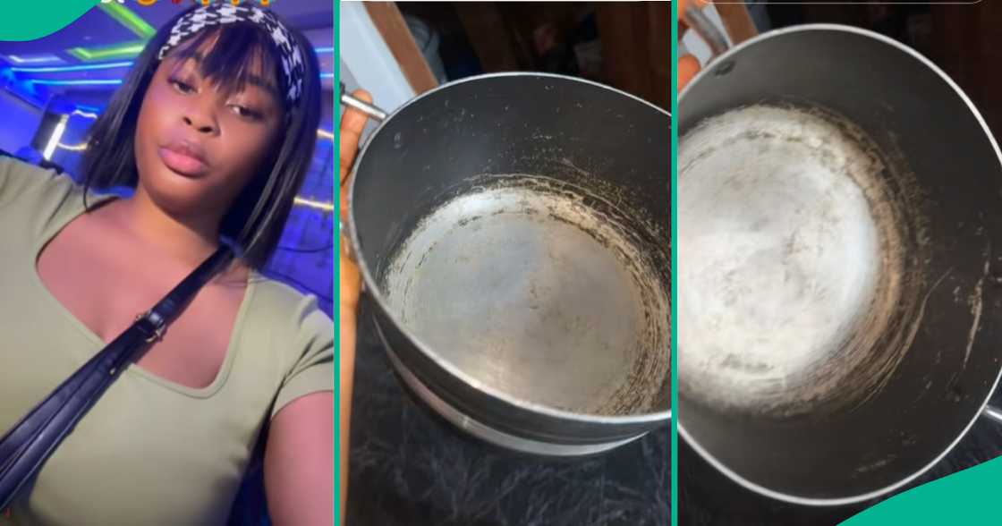 Lady laments after seeing the non-stick pot she borrowed her neighbour