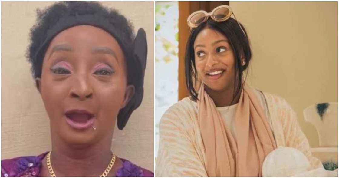 Actress Aunty Ramota and singer DJ Cuppy Actress Aunty Ramota and singer DJ Cuppy