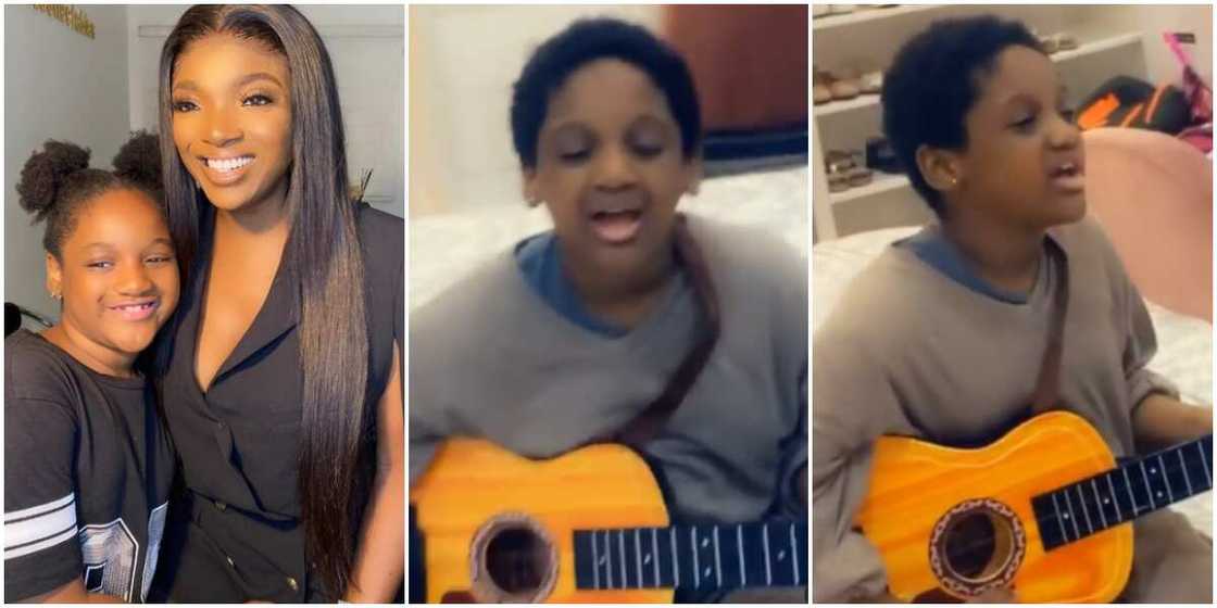 Little superstar: Annie Idibia shares cute video of daughter passionately singing and playing guitar Little superstar: Annie Idibia shares cute video of daughter passionately singing and playing guitar