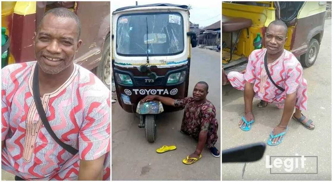 Francis Akande, a physically challenged Nigerian man who rides Keke Napep in Ibadan.