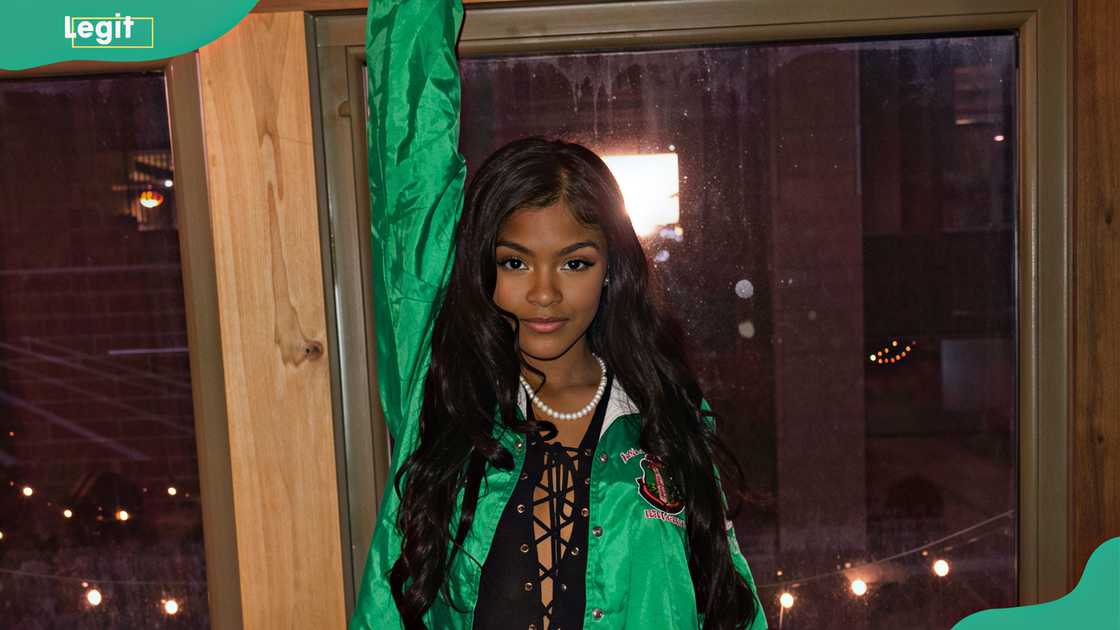 Destiny Davis in a dimly lit indoor space