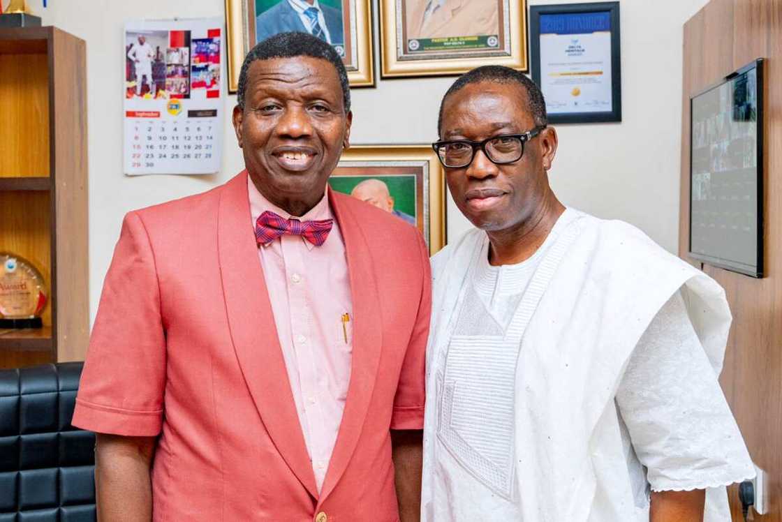 Governor Ifeanyi Okowa celebrates Pastor E.A Adeboye at 80