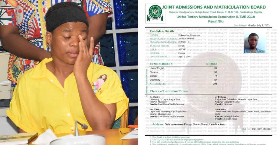 Ejikeme's UTME result/ Mmesoma Ejikeme/Fake UTME result/ Anambra pulpil's UTME result/ Fake top UTME scorer