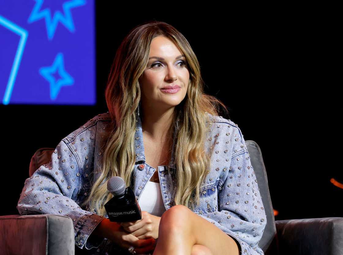 Carly Pearce at Music City Center on 9 June 2024 in Nashville, Tennessee. Carly Pearce at Music City Center on 9 June 2024 in Nashville, Tennessee.