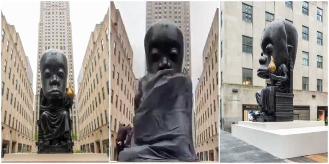 New 25-Foot-Tall 'African Statue' Unveiled in New York Sparks Debate on Social Media, Video Goes Viral New 25-Foot-Tall 'African Statue' Unveiled in New York Sparks Debate on Social Media, Video Goes Viral