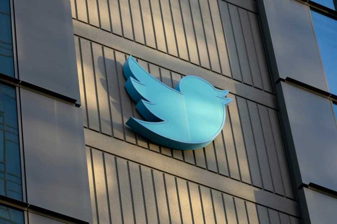 The Twitter logo is seen on the exterior of Twitter headquarters in San Francisco The Twitter logo is seen on the exterior of Twitter headquarters in San Francisco
