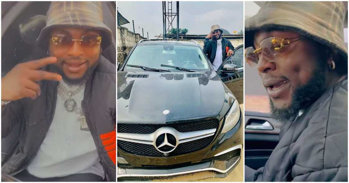 Low budget Davido, Twin OBO buys Benz.