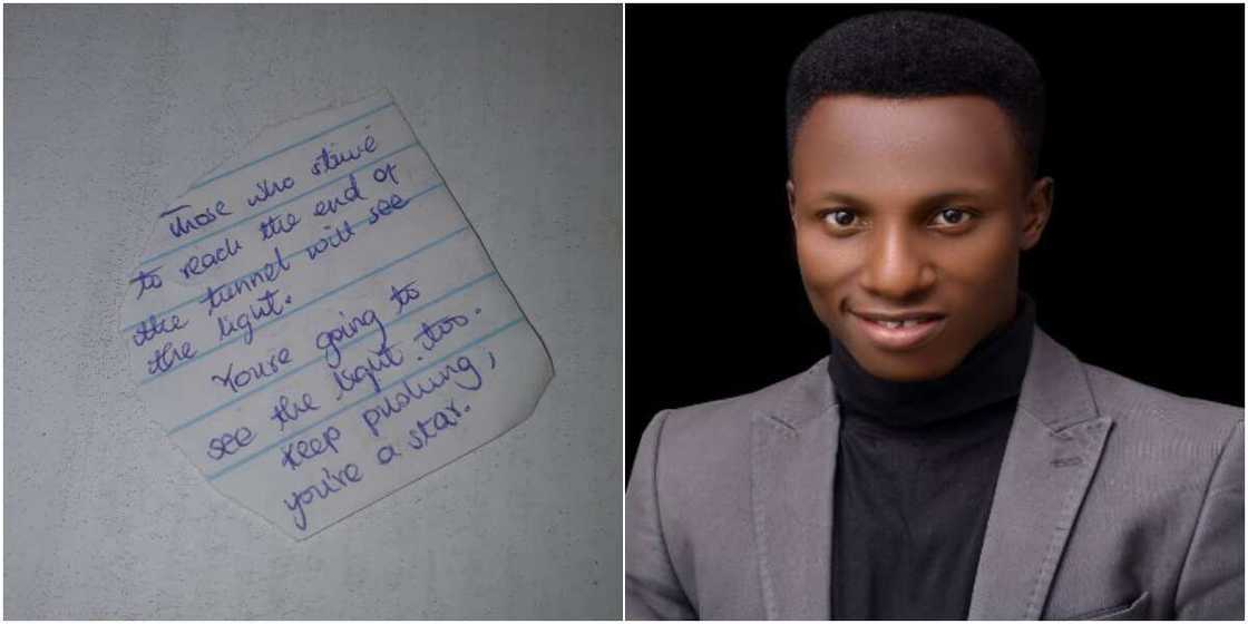 That's a woman's handwriting: Reactions as man shares inspiring note stranger attached to his missing file That's a woman's handwriting: Reactions as man shares inspiring note stranger attached to his missing file