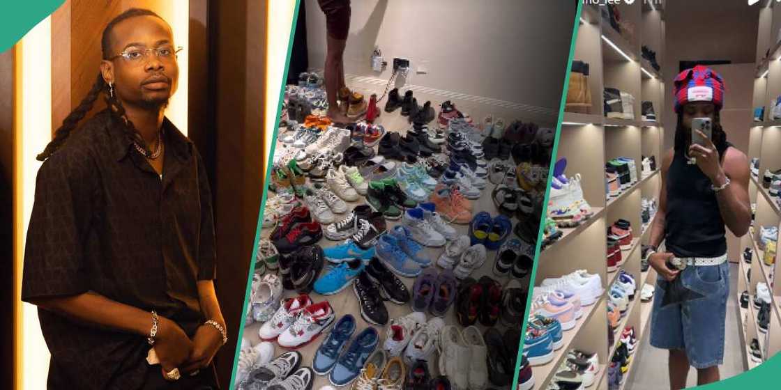 Yhemo Lee shows off his shoe wardrobe. Yhemo Lee shows off his shoe wardrobe.
