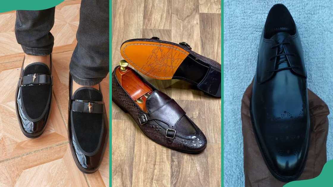 A display of different men's formal shoes A display of different men's formal shoes