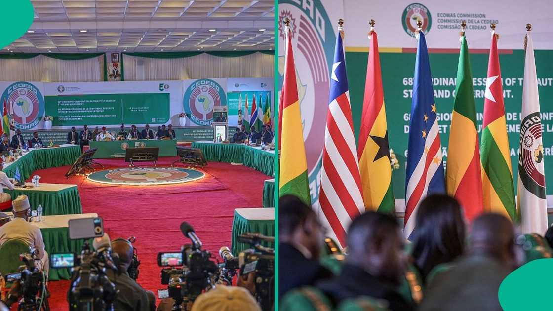 ECOWAS leaders met in Lungi, Sierra Leone, to reaffirm their commitment to the ECO single currency by 2027. ECOWAS leaders met in Lungi, Sierra Leone, to reaffirm their commitment to the ECO single currency by 2027.