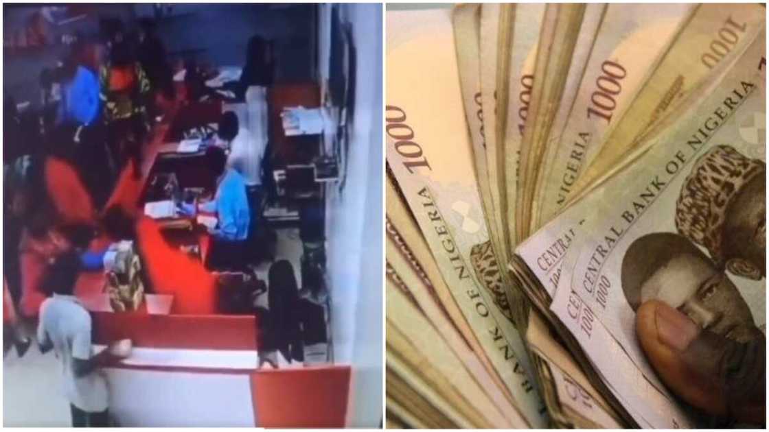 Man caught stealing money in a banking hall/Nigerian banks/stealing/Nigerian man/Nigerians reactions Man caught stealing money in a banking hall/Nigerian banks/stealing/Nigerian man/Nigerians reactions