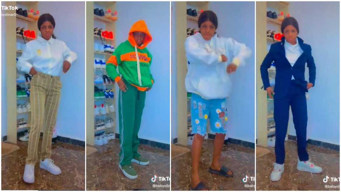 Men's wears/lady in trousers. Men's wears/lady in trousers.