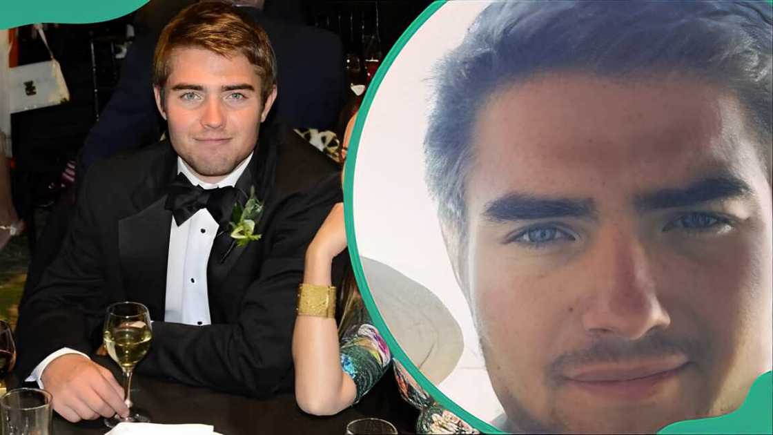 Liam Costner at a restaurant (L) and him taking a selfie Liam Costner at a restaurant (L) and him taking a selfie