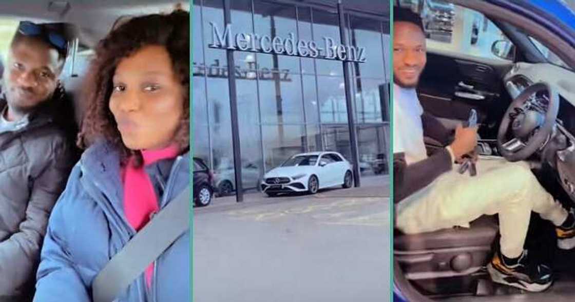 Doting wife gifts husband a car