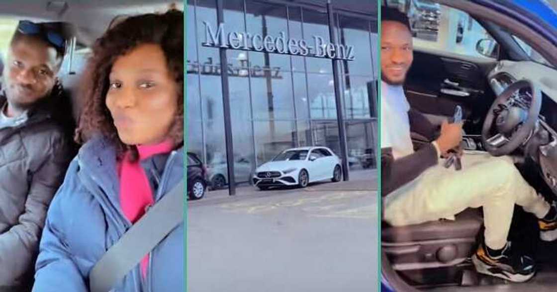 Doting wife gifts husband a car Doting wife gifts husband a car