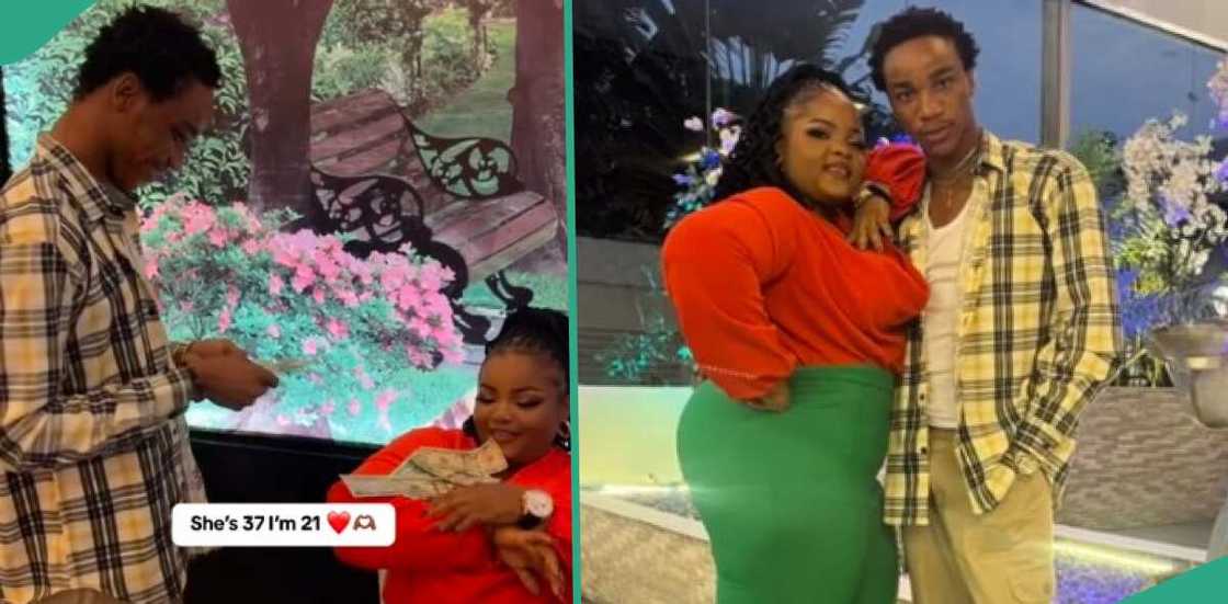 Loved-up video of Nigerian boy and his 37-year-old girlfriend trends Loved-up video of Nigerian boy and his 37-year-old girlfriend trends