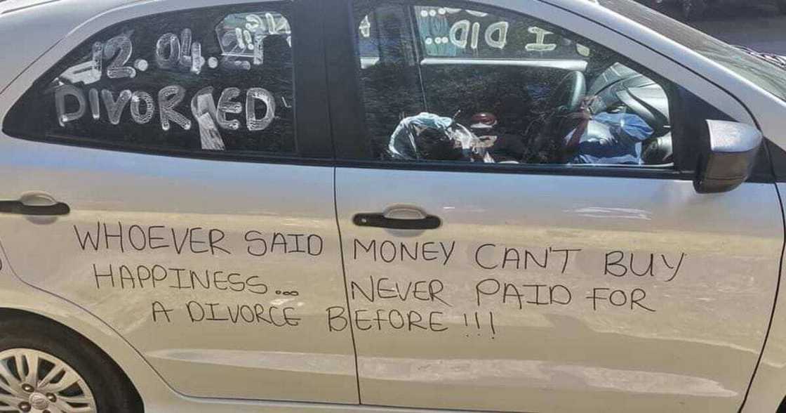 South Africans are shocked over images suggesting a man that has gone through a divorce. Image: Twitter.