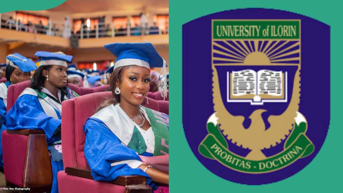 University of Ilorin graduates and and logo. University of Ilorin graduates and and logo.