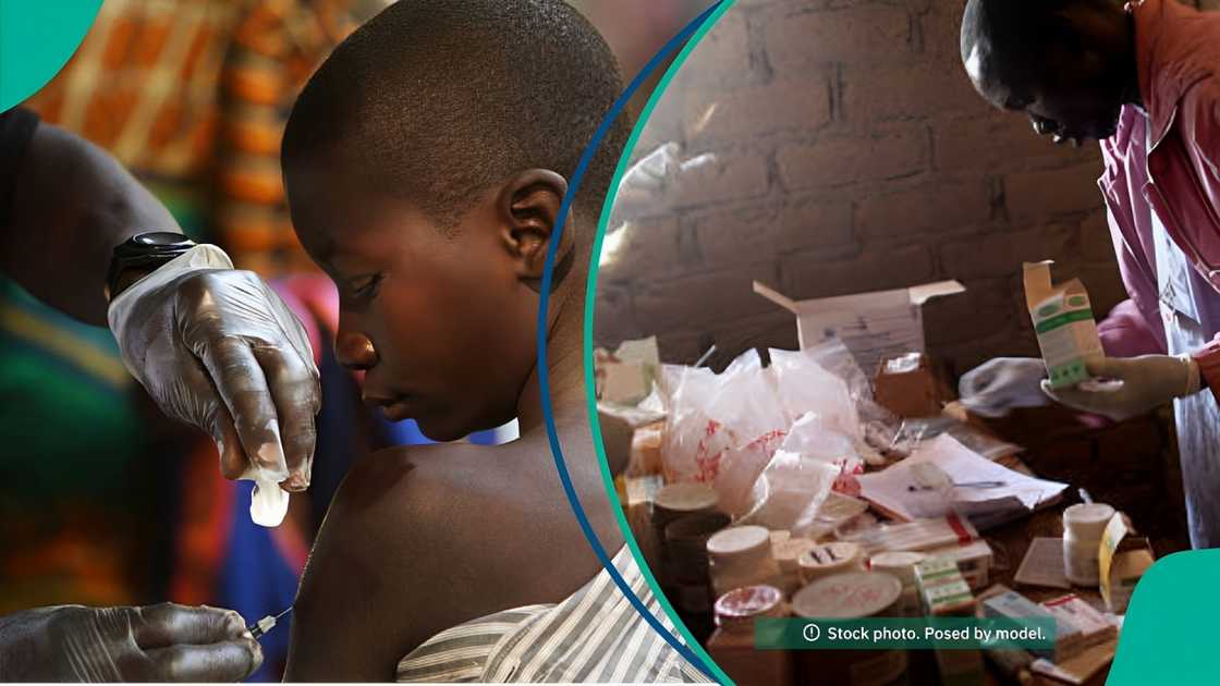 A crumbling rural clinic in sub-Saharan Africa symbolising poor governance and failed healthcare systems A crumbling rural clinic in sub-Saharan Africa symbolising poor governance and failed healthcare systems