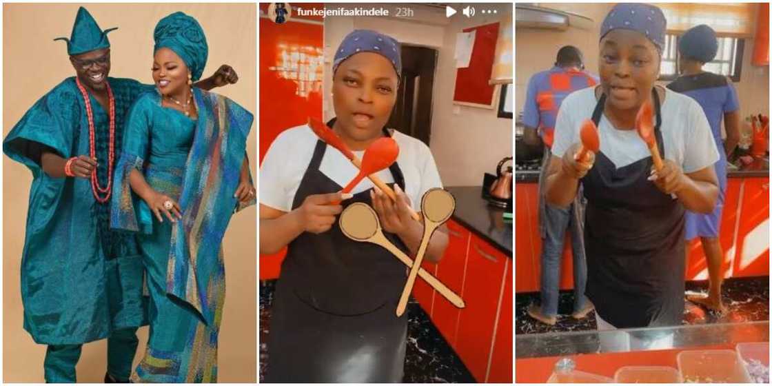 Funke Akindele Shows off Cooking Skills, Husband JJC Skillz Confirms She Won His Heart with Her Food Funke Akindele Shows off Cooking Skills, Husband JJC Skillz Confirms She Won His Heart with Her Food