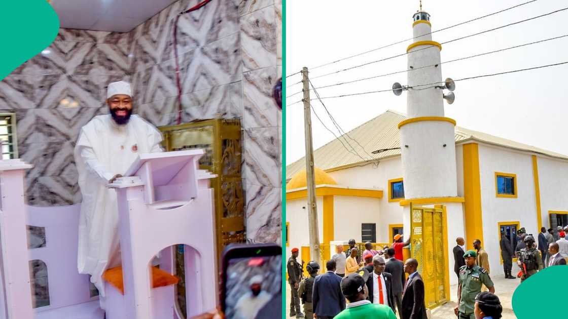 Gwamna Umaru Bago a masallacin da aka bude a Neja Gwamna Umaru Bago a masallacin da aka bude a Neja