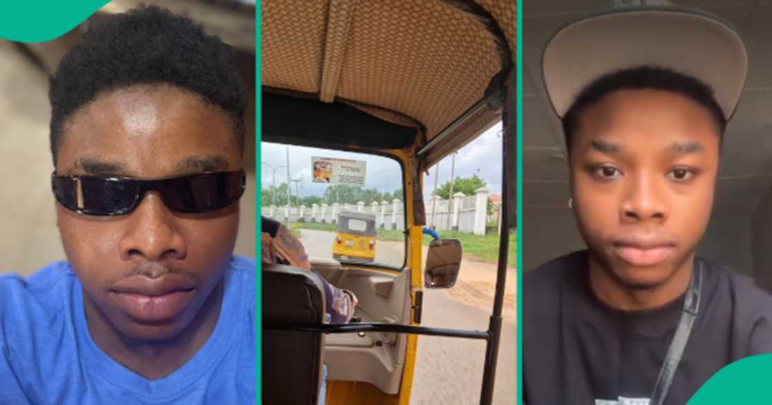 Man emotional as he becomes only passenger inside keke.