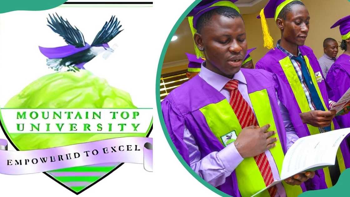 Mountain Top University logo and students during graduation ceremony Mountain Top University logo and students during graduation ceremony