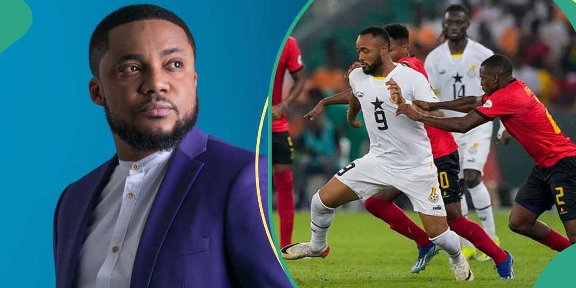 Tim Godfrey reacts to Ghana's draw vs Mozambique. Tim Godfrey reacts to Ghana's draw vs Mozambique.