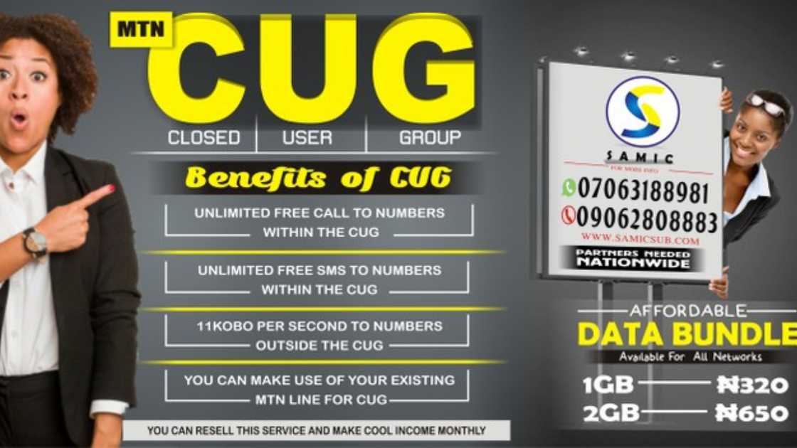 An advertisement for MTN CUG (Closed User Group) An advertisement for MTN CUG (Closed User Group)