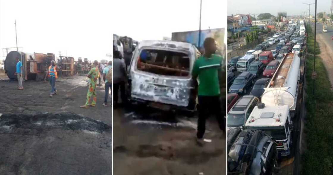 Petrol tanker explodes on Kara Bridge along Lagos-Ibadan Expressway Petrol tanker explodes on Kara Bridge along Lagos-Ibadan Expressway