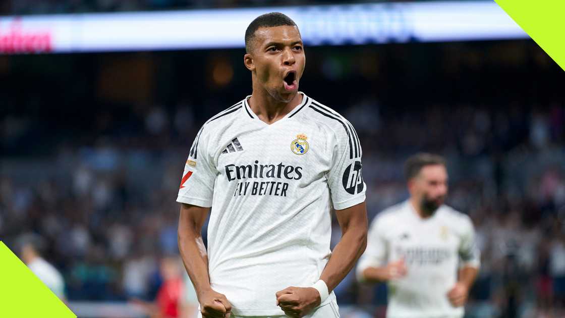 Kylian Mbappe was pumped up after netting his second goal for Real Madrid in their win over Real Betis.