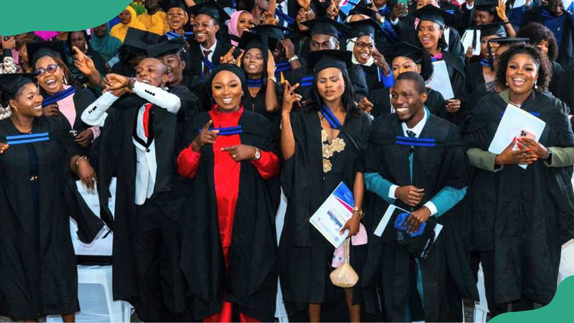 Lead City University graduates celebrating. Lead City University graduates celebrating.