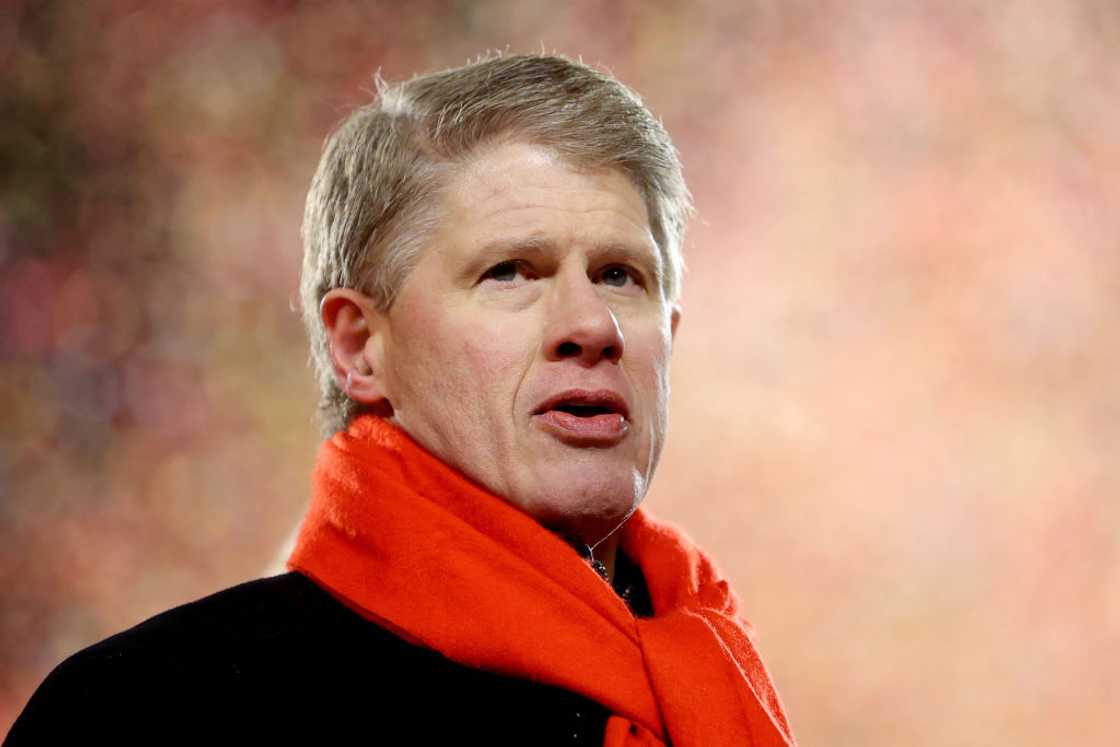 Clark Hunt celebrates after defeating the Bengals 23-20 at Arrowhead Stadium