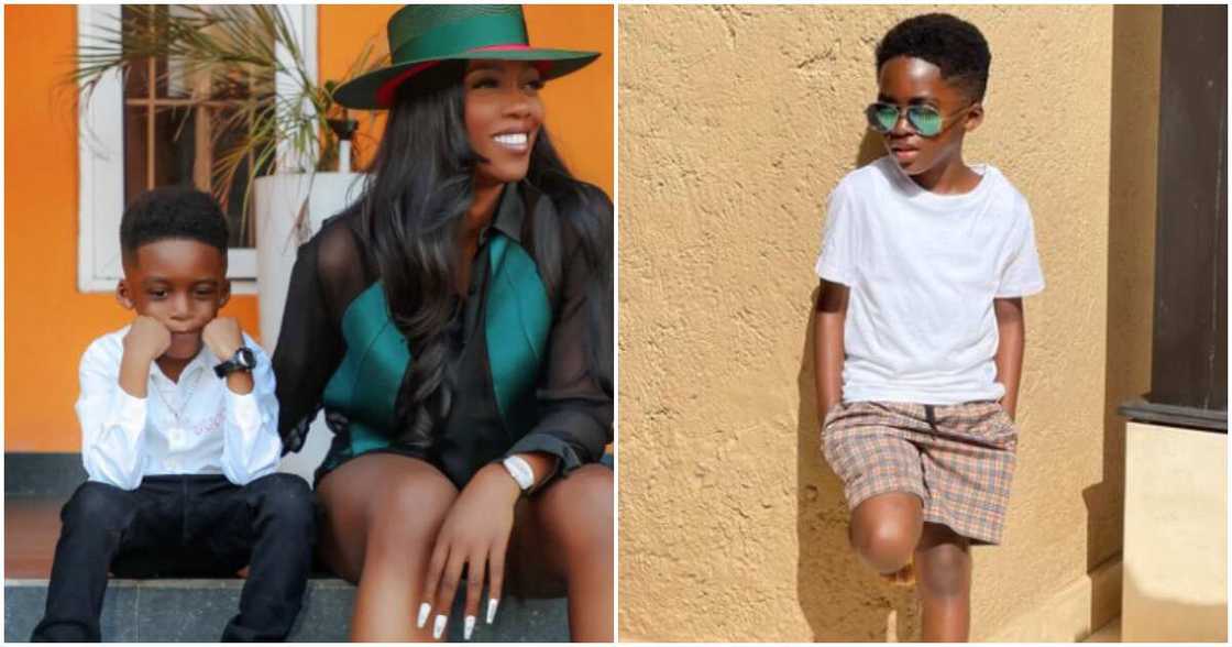 Nigerian singer Tiwa Savage and her son Jamil Nigerian singer Tiwa Savage and her son Jamil