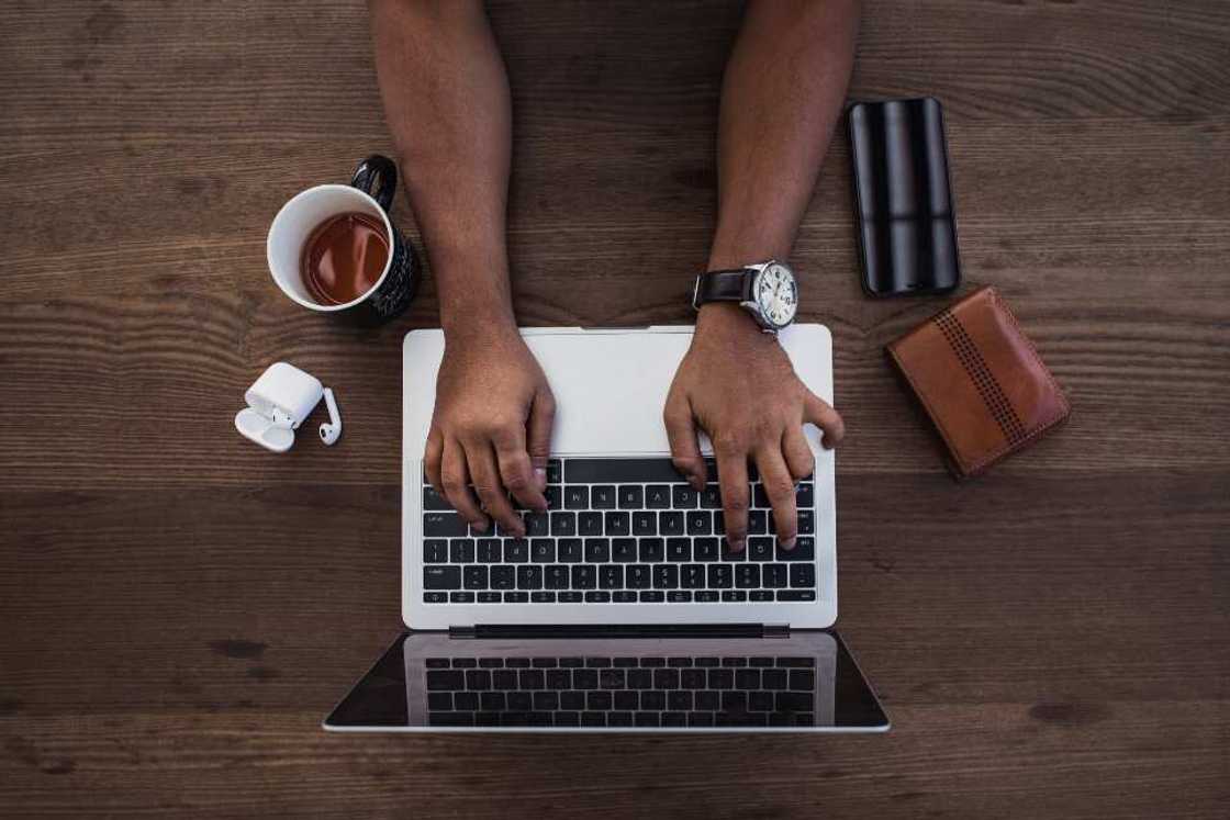 Typing on laptop Typing on laptop