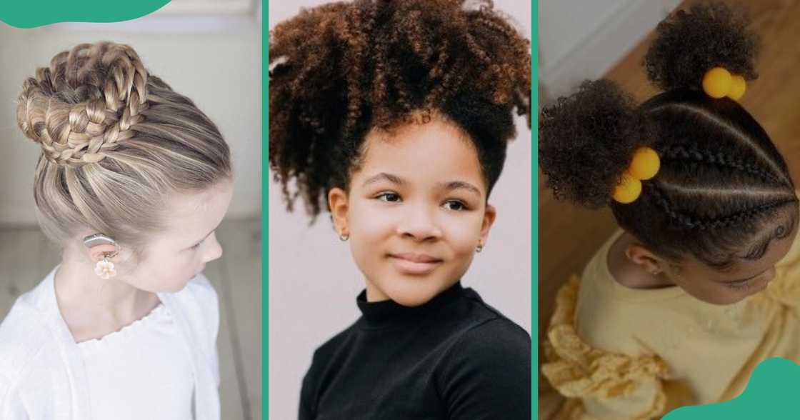 Neat kids' buns for formal and casual occasions.