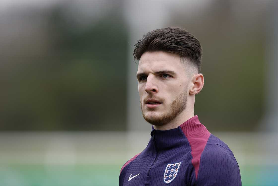 Declan Rice of England trains during England training session at St Georges Park in Burton-upon-Trent Declan Rice of England trains during England training session at St Georges Park in Burton-upon-Trent