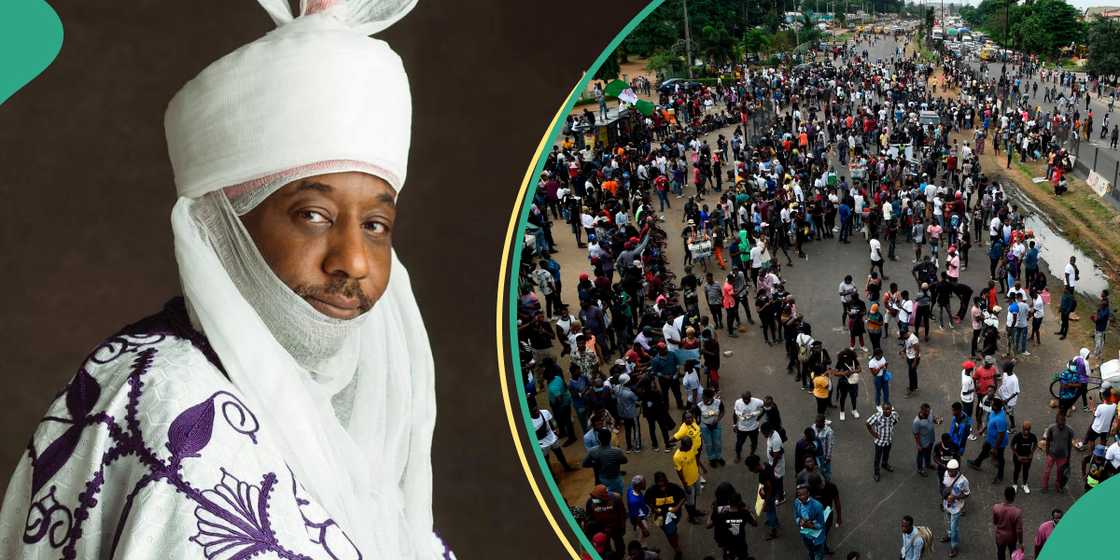 Sarki Muhammadu Sanusi da masu zanga zanga.