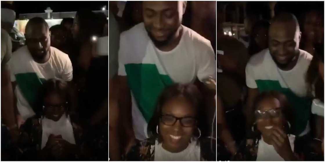 Davido and a fan Davido and a fan