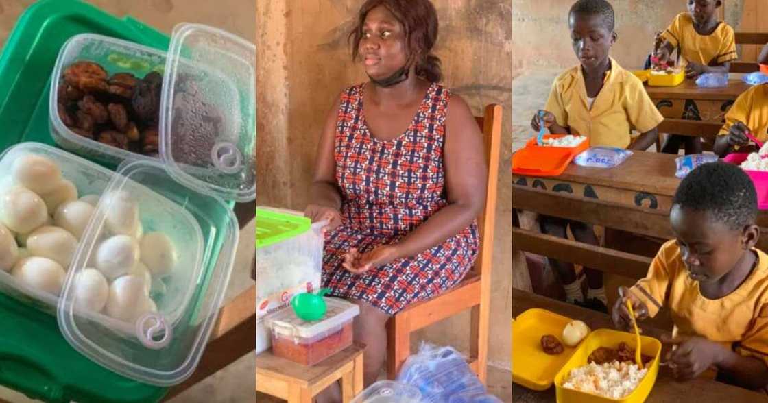 Abenah Mankosa: Ghanaian teacher feeds students with hot meals each day with her money Abenah Mankosa: Ghanaian teacher feeds students with hot meals each day with her money