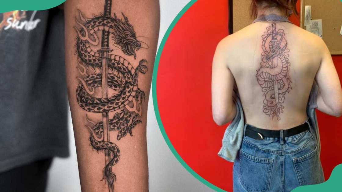 The sword dragon tattoos The sword dragon tattoos