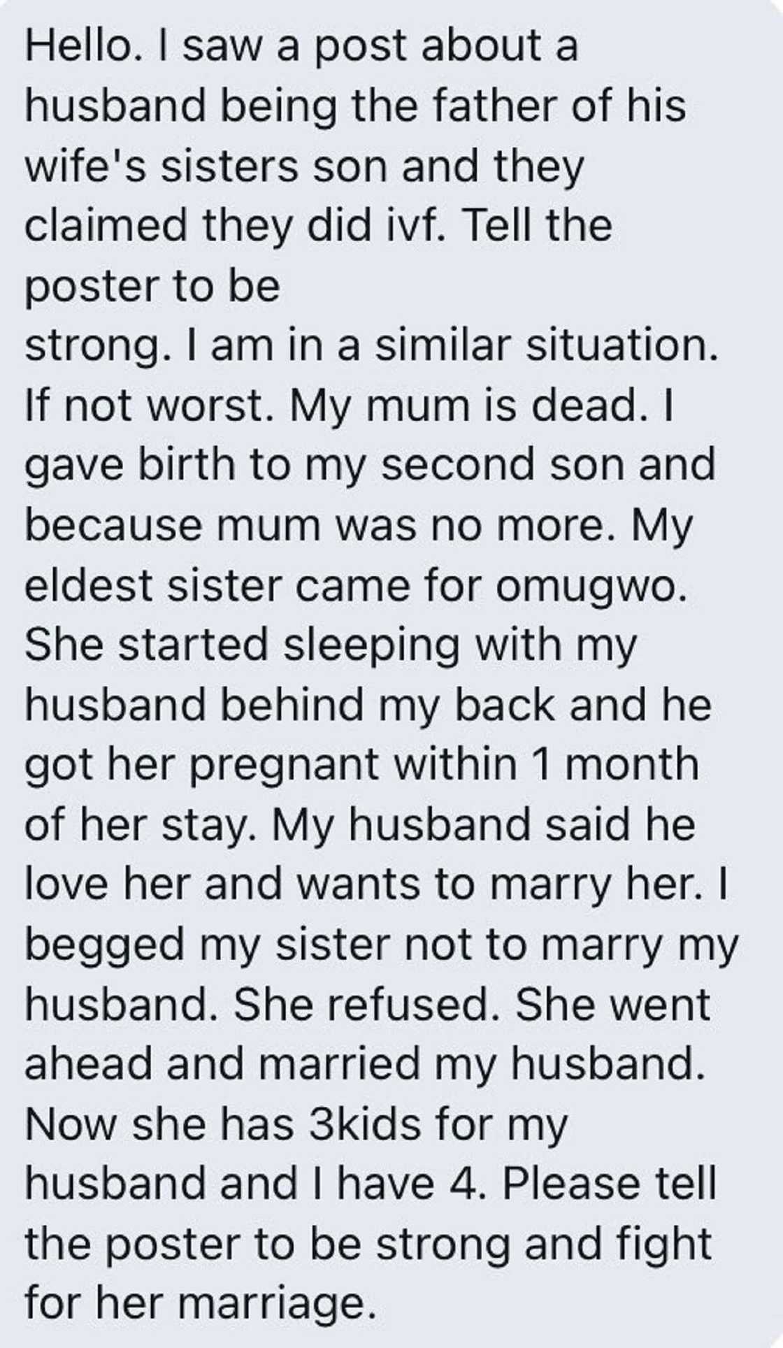 'Yar uwata da ta zo min zaman jego ta yi wuff da mijina, Matar aure 'Yar uwata da ta zo min zaman jego ta yi wuff da mijina, Matar aure