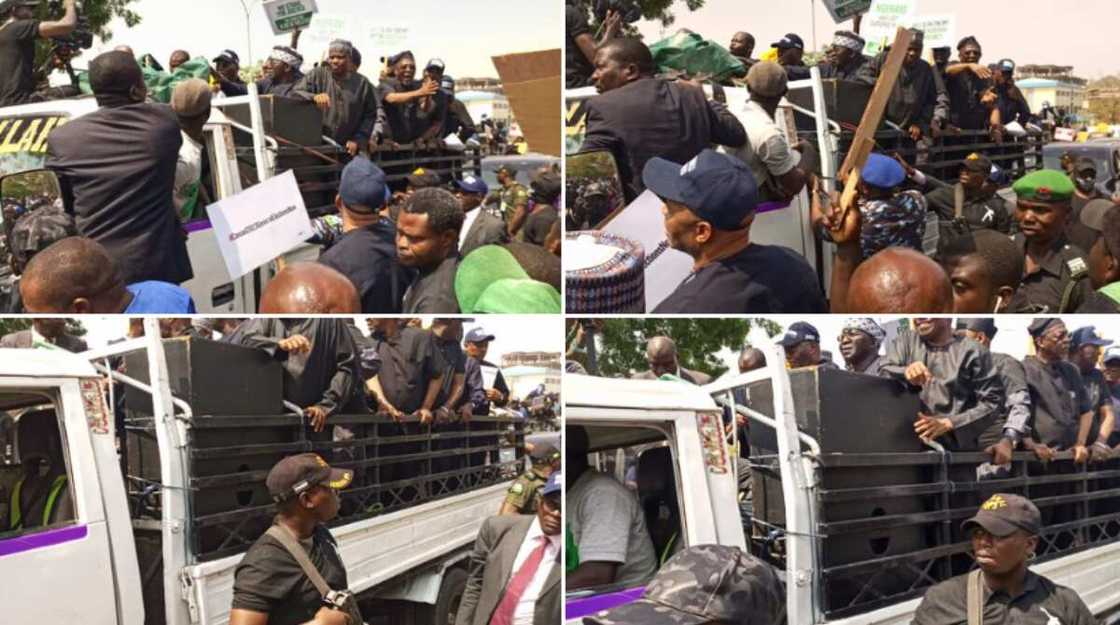 Su Atiku sun yi zanga-zanga a Abuja Su Atiku sun yi zanga-zanga a Abuja