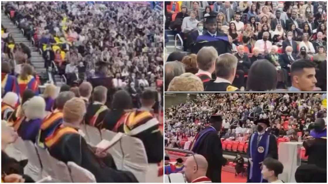 The Nigerians had smiling faces during their graduation. The Nigerians had smiling faces during their graduation.