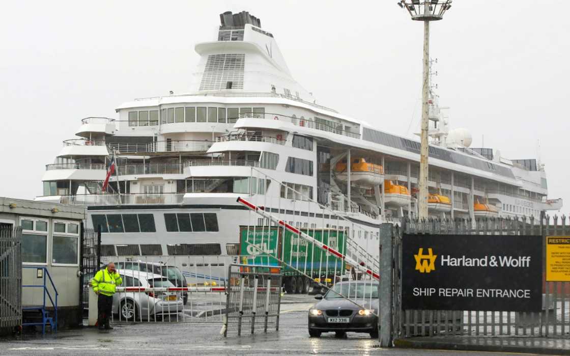 The 'Odyssey' cruise liner has been stuck in Belfast dock since May The 'Odyssey' cruise liner has been stuck in Belfast dock since May