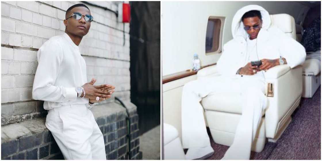 Wizkid in his designer outfit. Wizkid in his designer outfit.